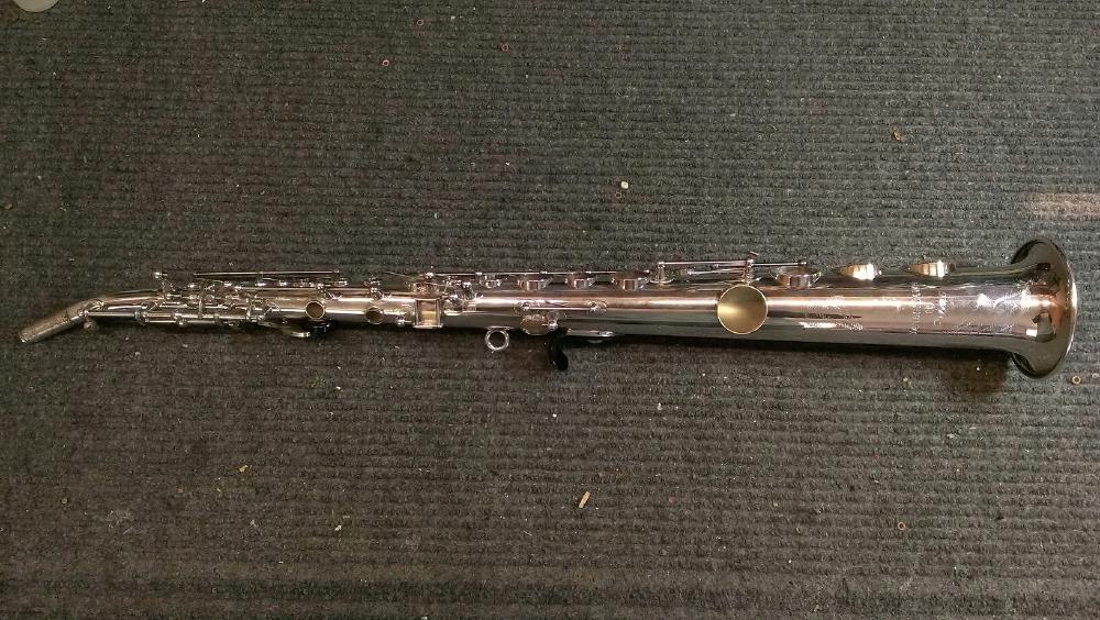 Modified straight Yanagisawa soprano to have a one-piece bent neck.