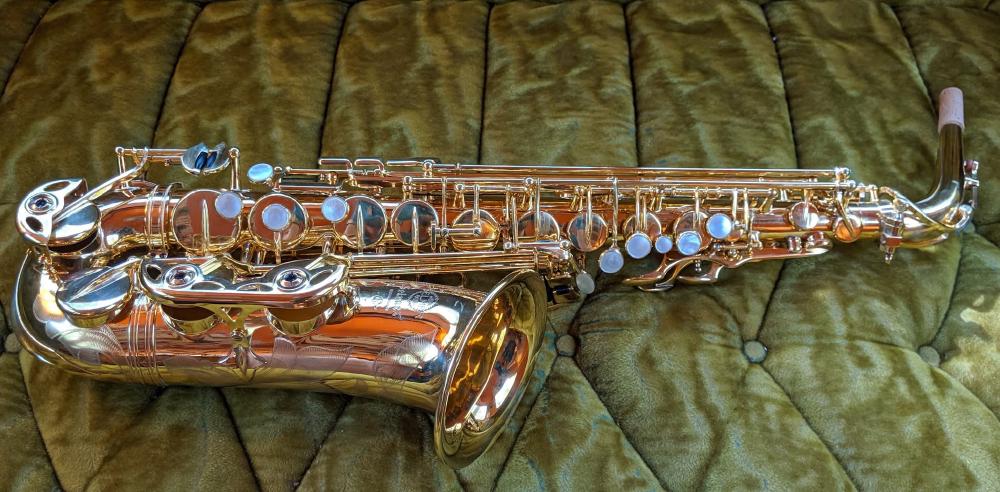 Gold plated Selmer Mark VI alto. Not many of these exist!