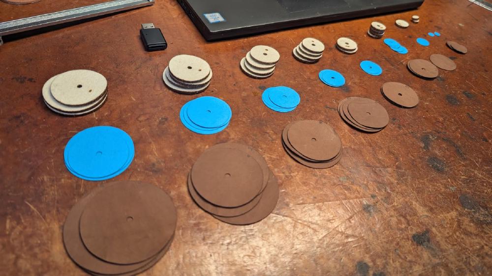 Saxophone pad materials for pad making.