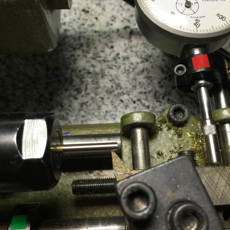 Turn the rod to match the reamed hole in the key.