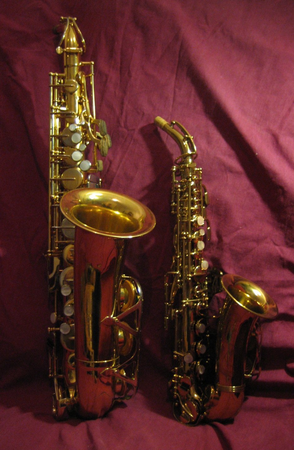 Two Leblanc saxophones