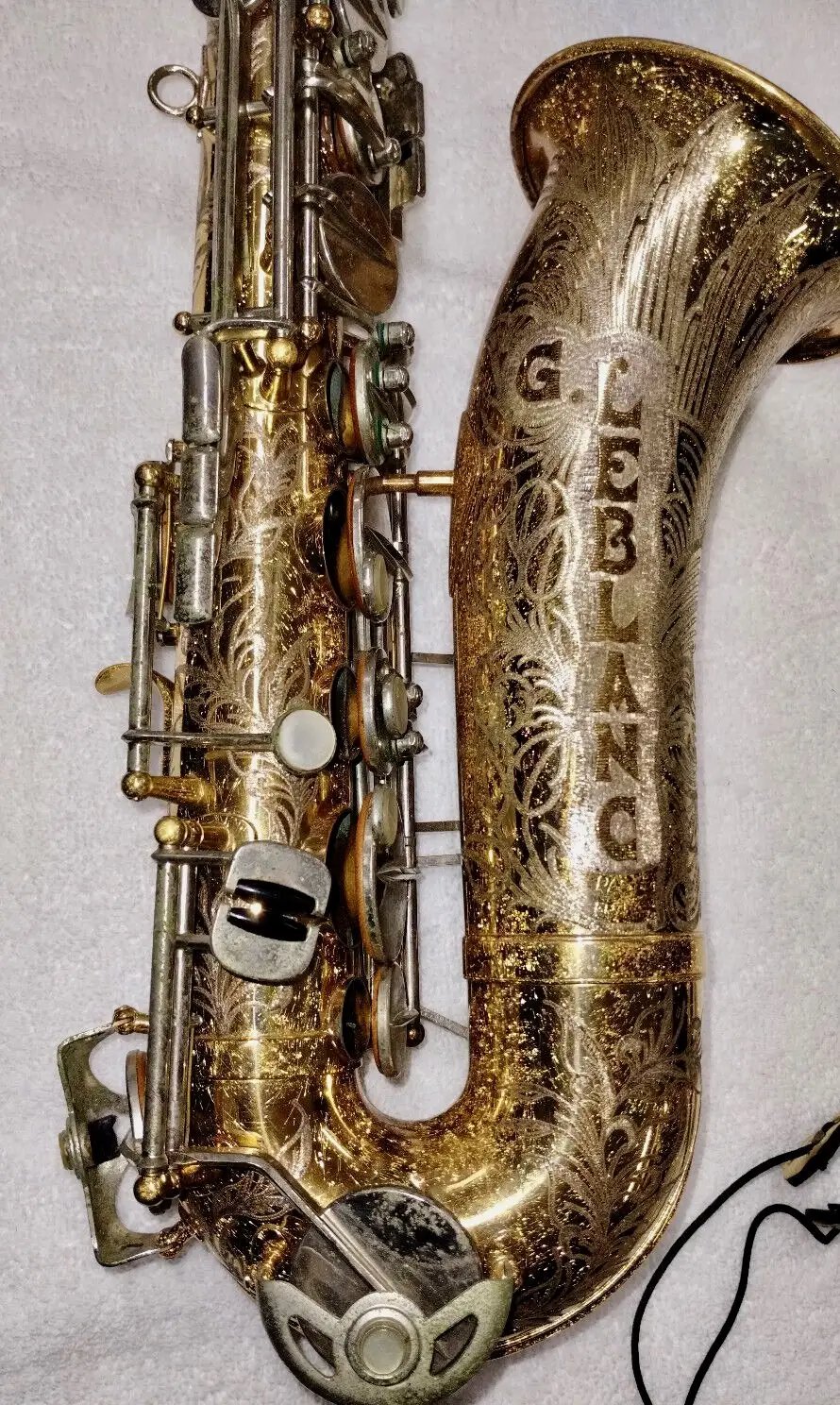 Fully engraved Leblanc System presentation alto saxophone