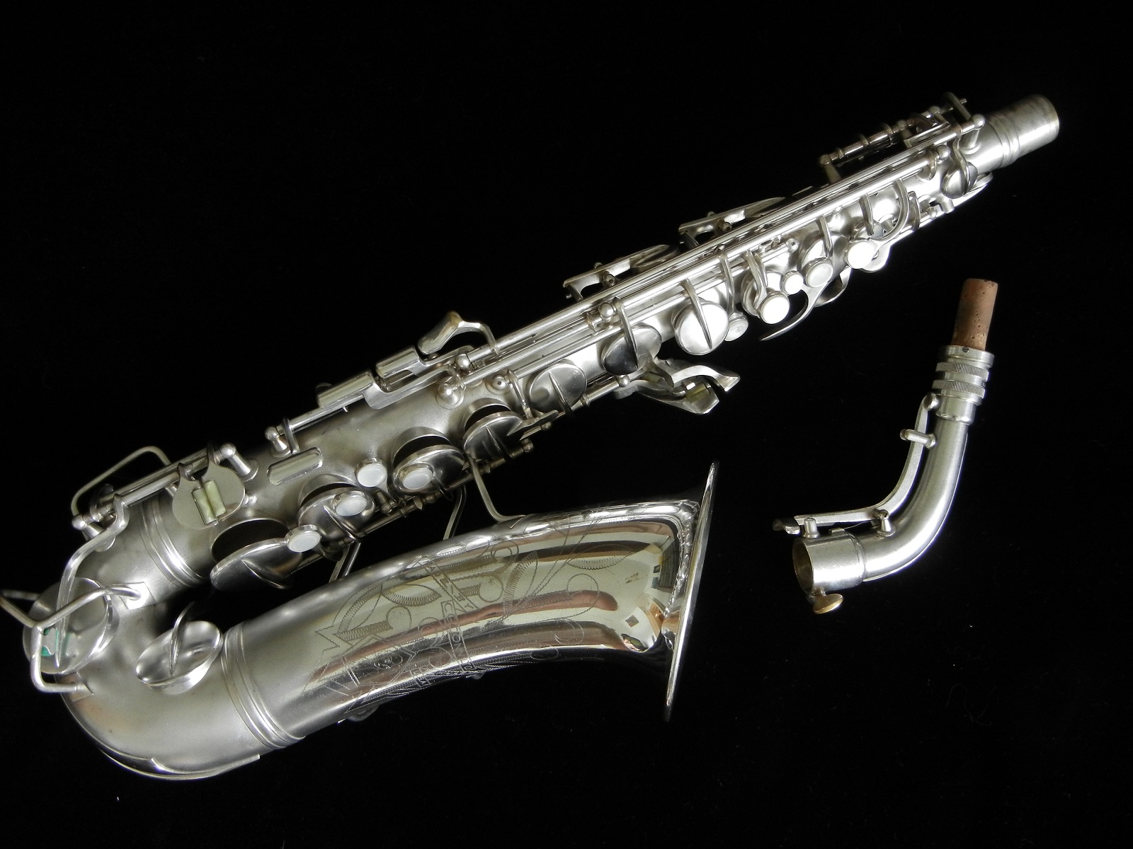 1935 Conn 6M alto saxophone silver plate and Metro neck Stohrer Music