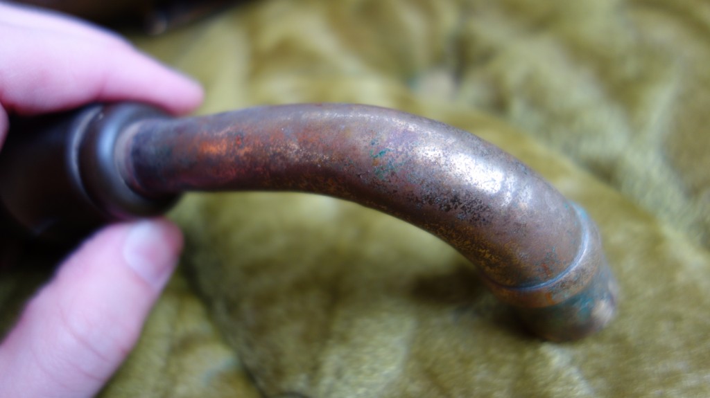 Lots of bumps and bruises here, but the underside is still in good shape and I should be able to correct the bad past dentwork seen here and make it dimensionally correct.
